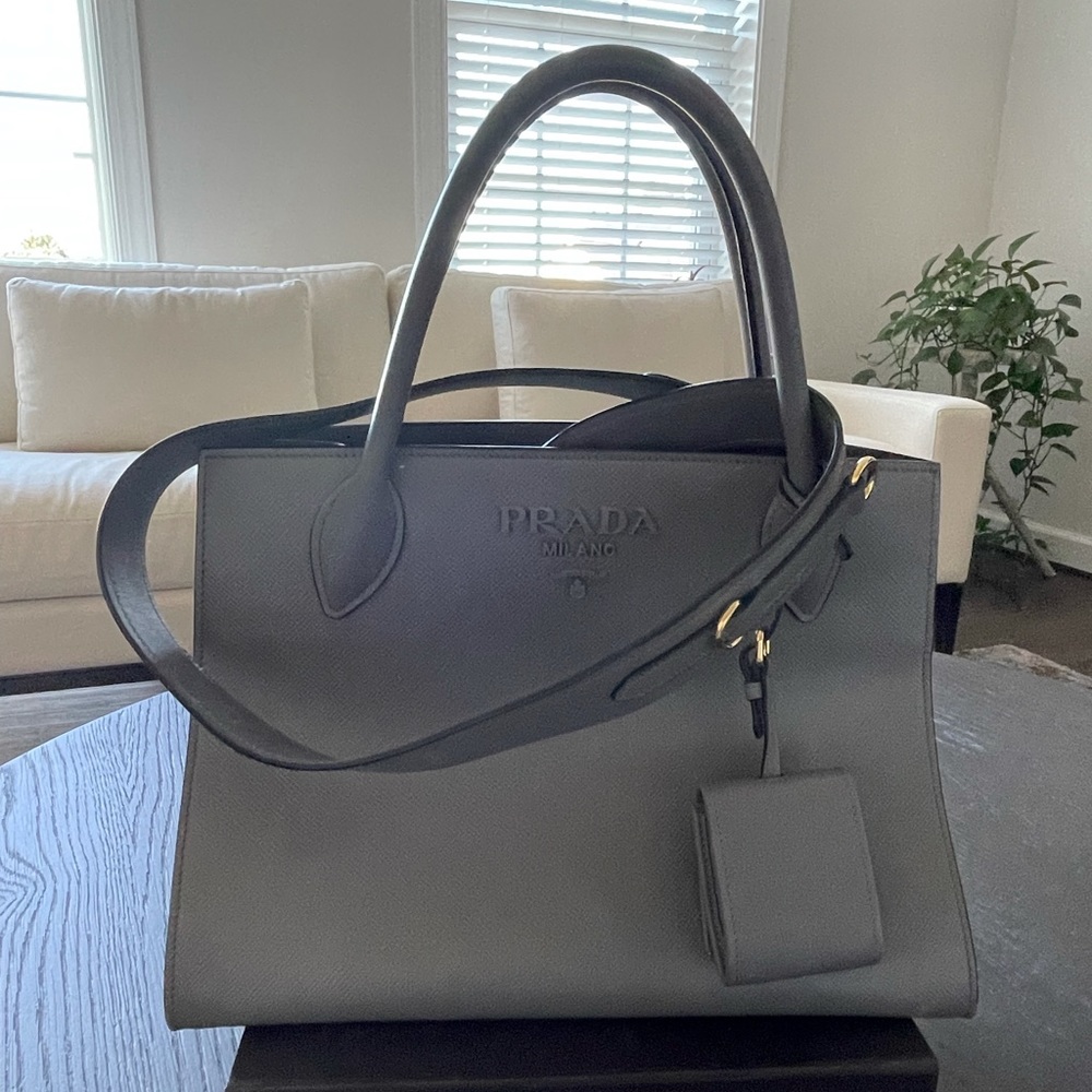 Prada medium Staffiano monochrome bag - Picture 4 of 5